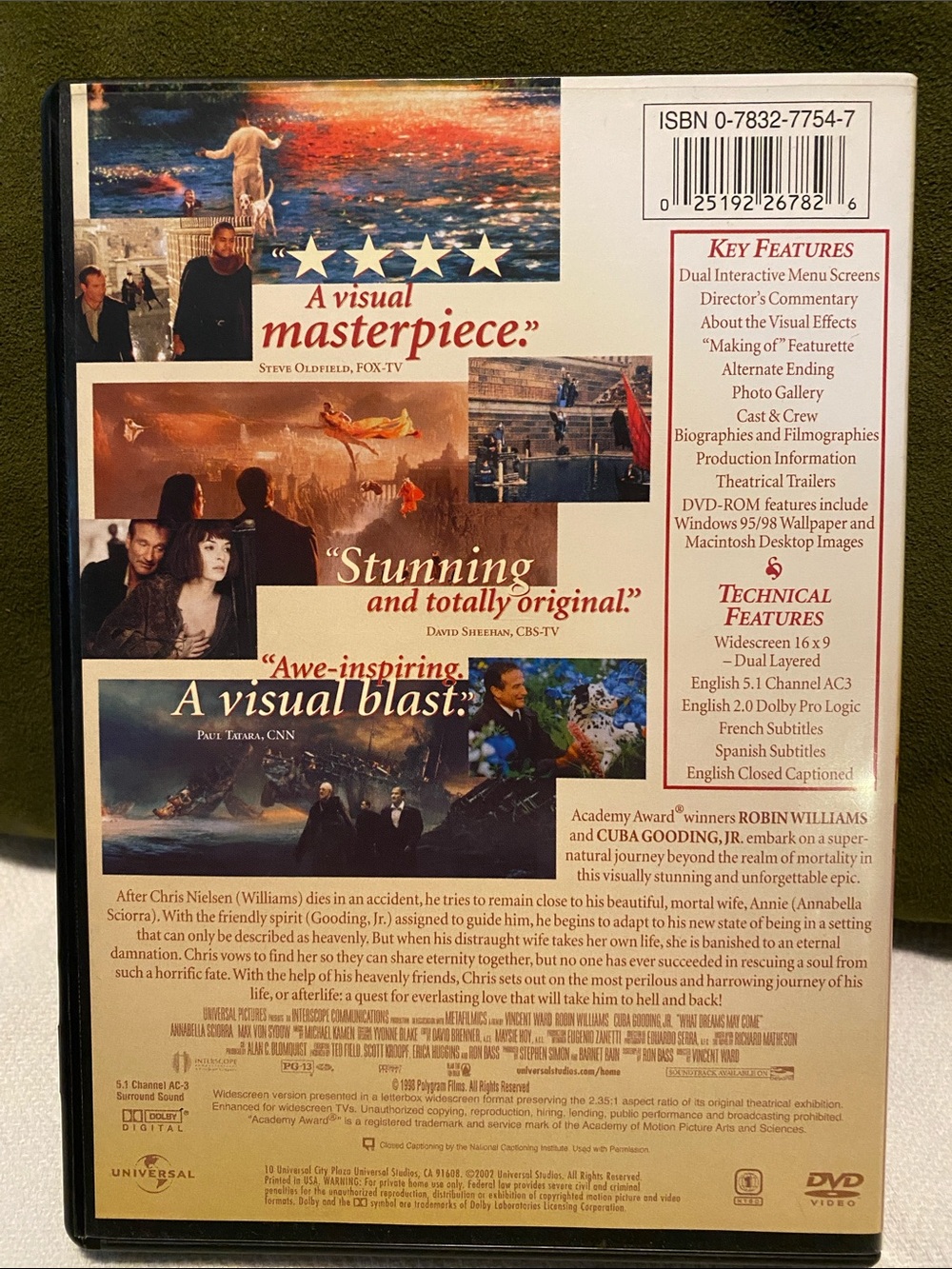 Universal What Dreams May Come DVD - Red, Yellow, Orange Artwork - Picture 2 of 4